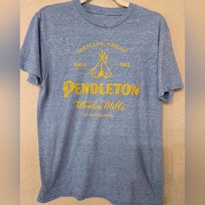 Pendleton Heather Blue T‑Shirt with Yellow Logo